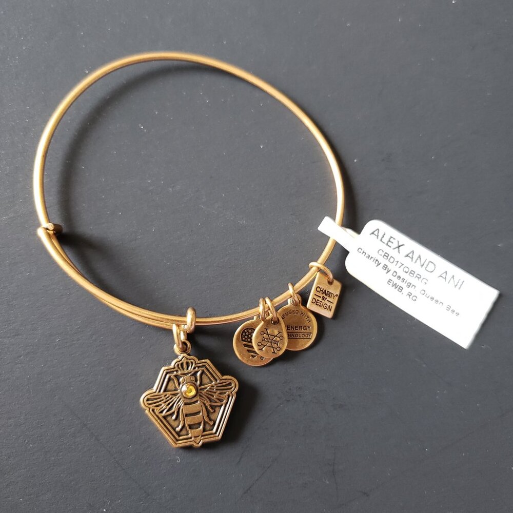 Alex and Ani Queen Bee 🐝 Swarovski Crystal Bangle 689 - Picture 2 of 5